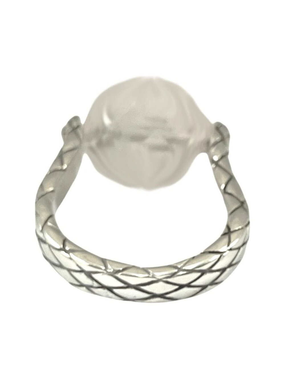 Bottega Veneta Intrecciato Clear Ball Ring Silver - Picture 4 of 6